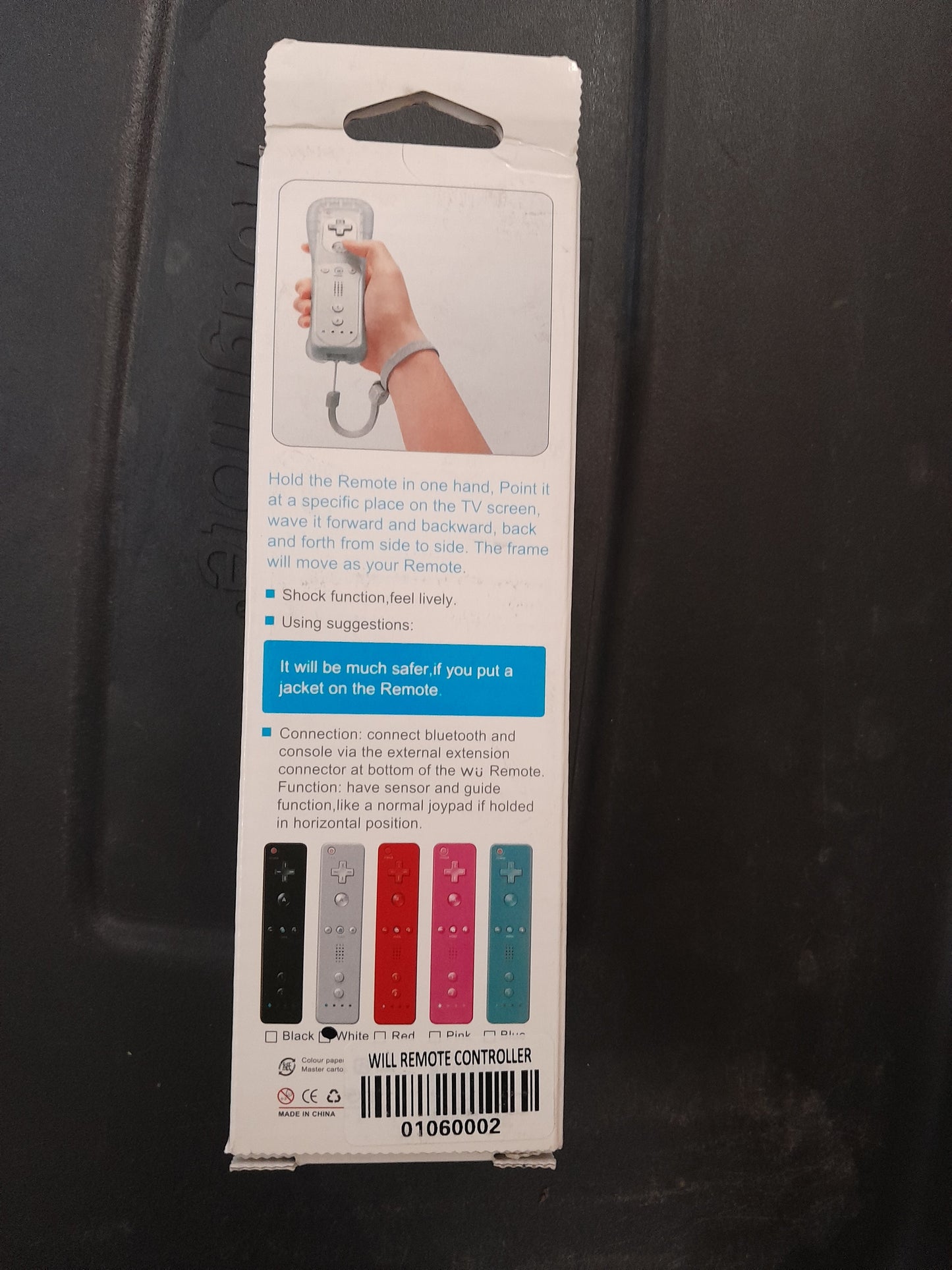 Nintendo Wii remote controller showcasing motion-sensing features and wireless design.