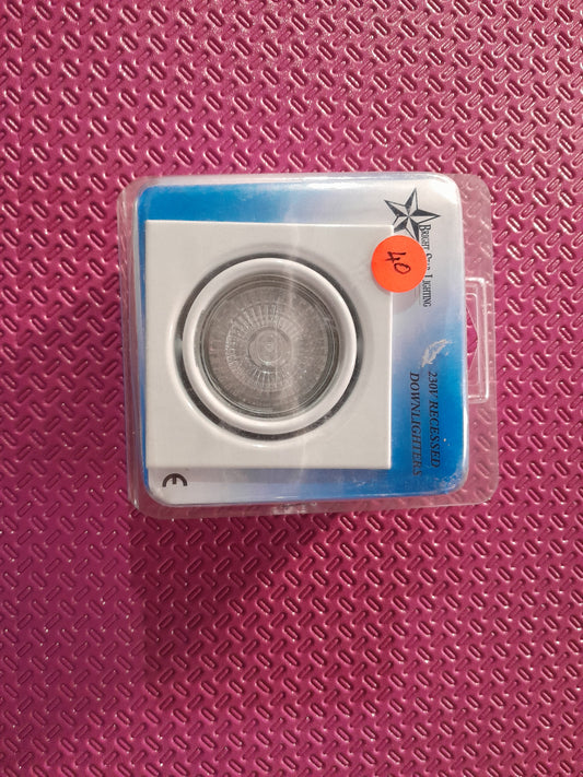 Sleek white downlighter designed for 230V installations, ideal for modern home decor.