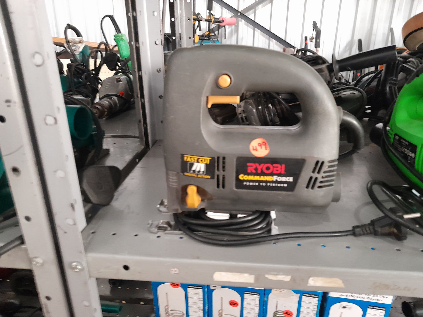 Used Ryobi Command Force jigsaw available for sale in Die Skatkis secondhand store.