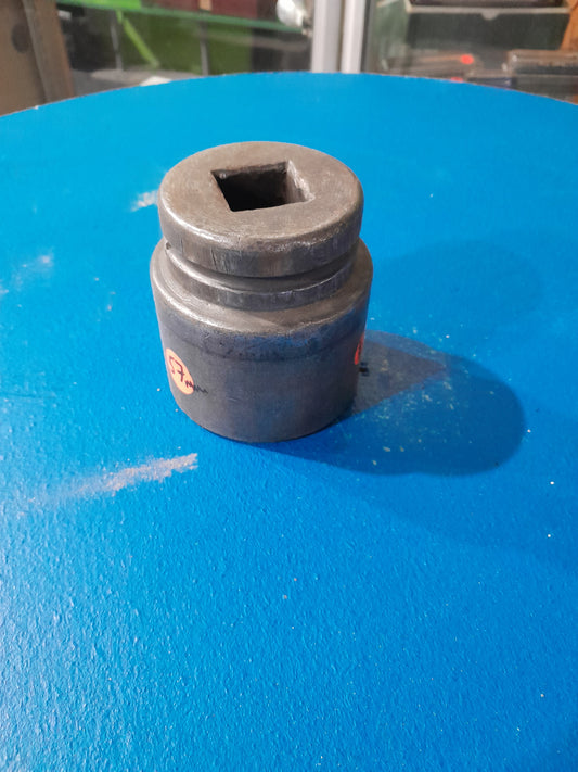 Heavy-duty 57mm socket in very good condition, ideal for tightening or loosening nuts and bolts.