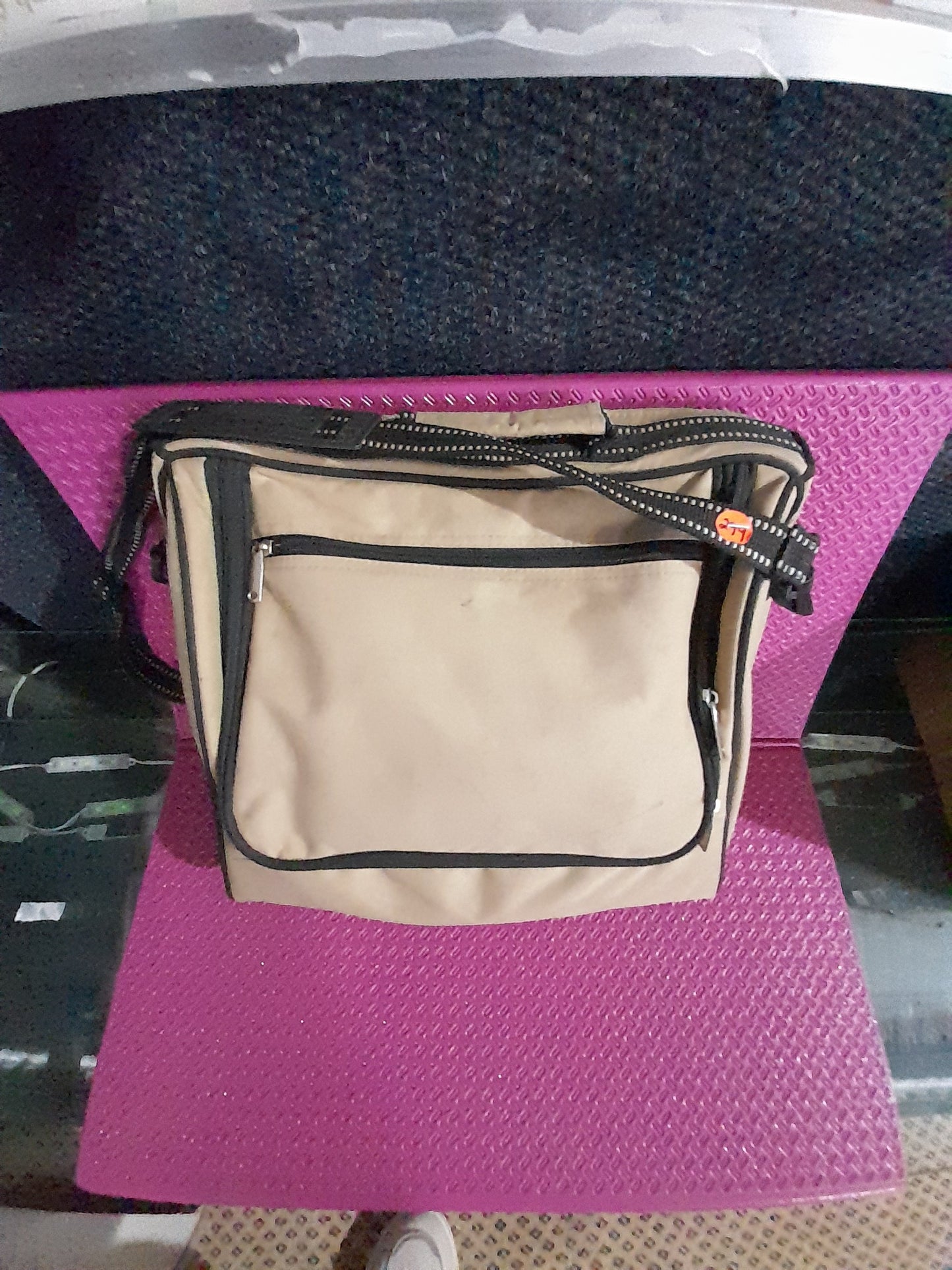 A compact picnic set including plates, utensils, and salt and pepper shakers in a handy bag.