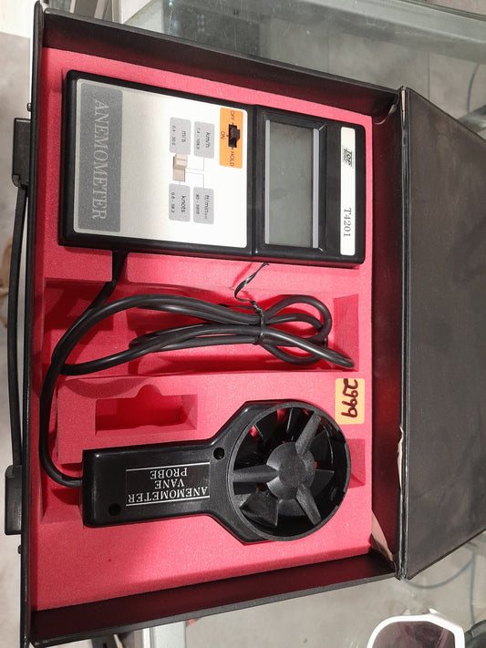 TopTronic Anemometer T4201 with red foam insert, perfect for accurate wind speed measurements.