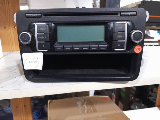 Front view of a Volkswagen RCD210 car radio, ideal for Polo, Caddy, and Golf models.