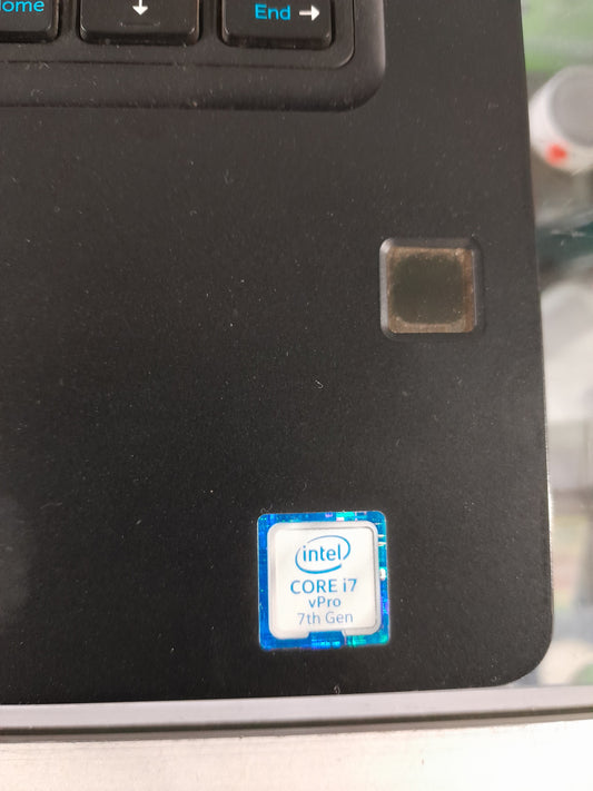 Close-up view of Dell Latitude 5480 laptop running Ubuntu operating system.