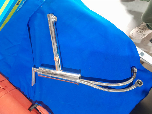 Stainless steel Dolphin mixer tap for bath or basin, perfect for any home renovation.