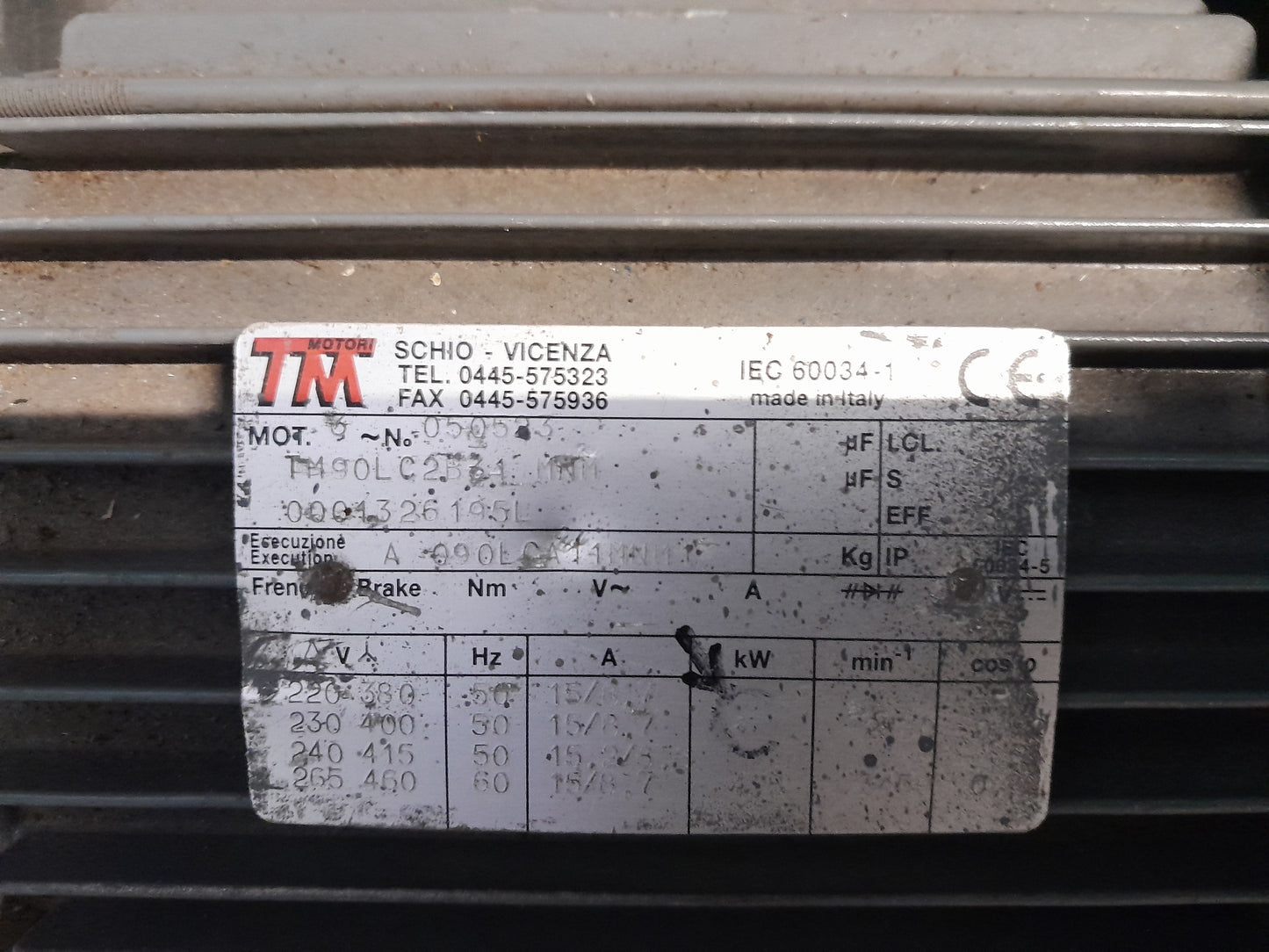 1HP TM Induction Motor, suitable for powering pumps and fans, reliable and low maintenance.