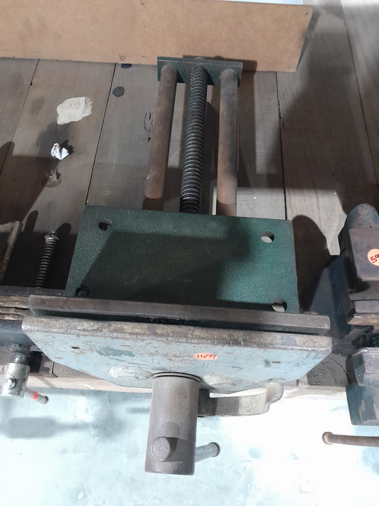 Top view of a sturdy woodworking vise, ideal for holding materials securely during projects.