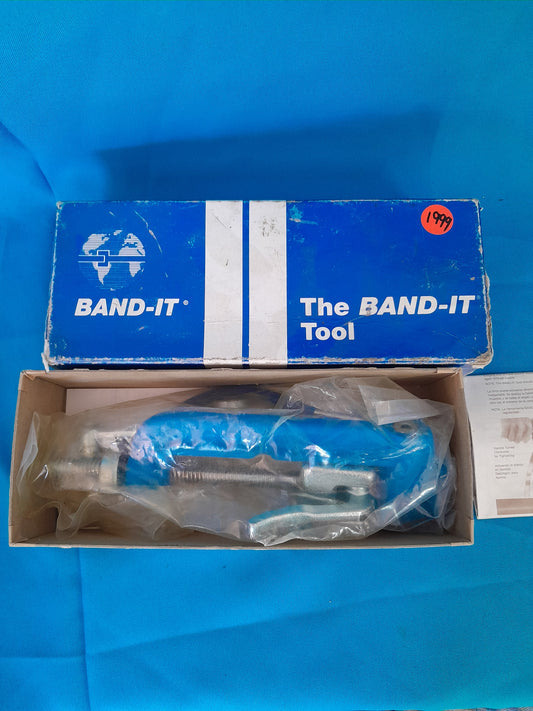 The Band-IT Tool in original packaging, 1999 model, for tensioning and cutting metal banding, available at Die Skatkis secondhand store.