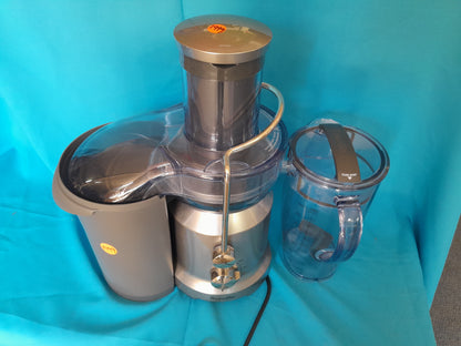 Breville Centrifugal Juicer BJE430, 1050-1250W, with titanium blade, safety locking arm, and dishwasher safe parts.