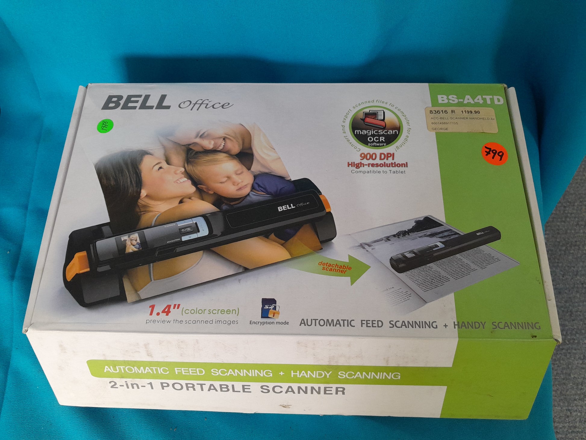 BELL Office BS-A4TD 2-in-1 portable scanner with automatic feed and handy scanning features, available at Die Skatkis.