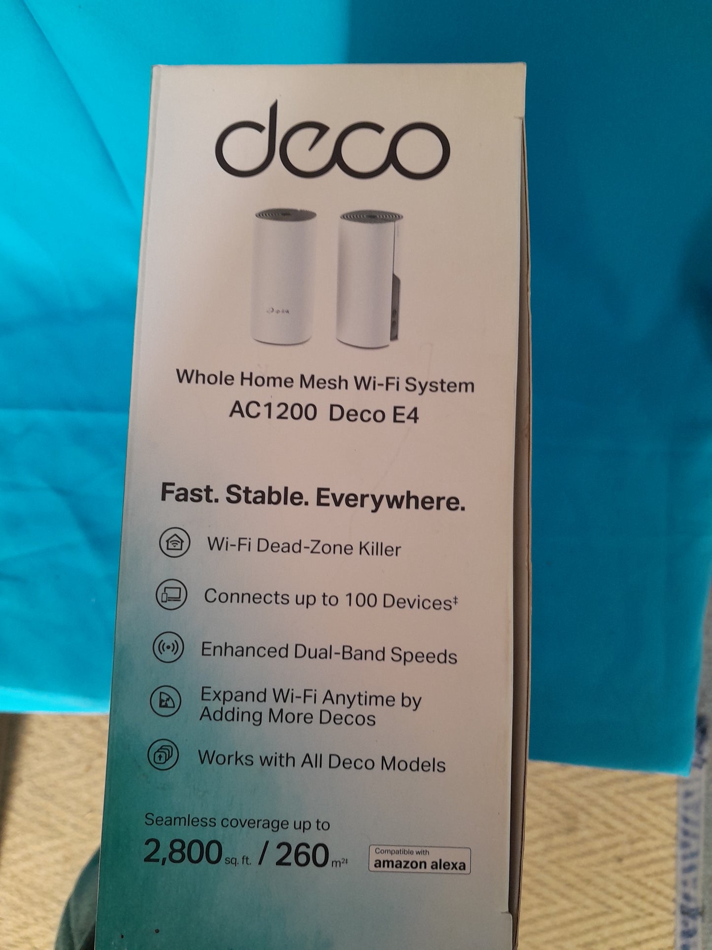 Secondhand TP-Link Deco E4 AC1200 Mesh Wi-Fi System, supports Amazon Alexa, available at Die Skatkis.