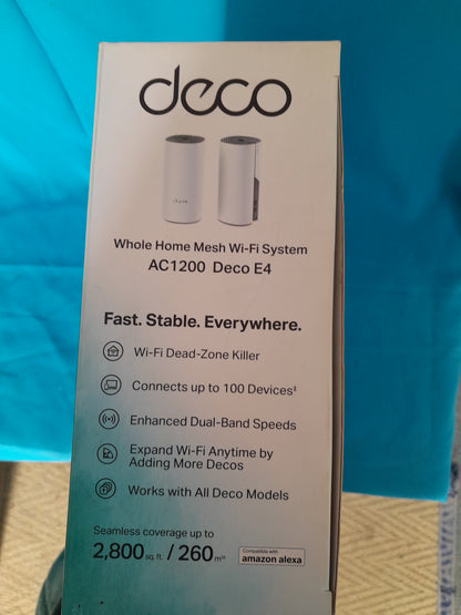 Secondhand TP-Link Deco E4 AC1200 Mesh Wi-Fi System, supports Amazon Alexa, available at Die Skatkis.
