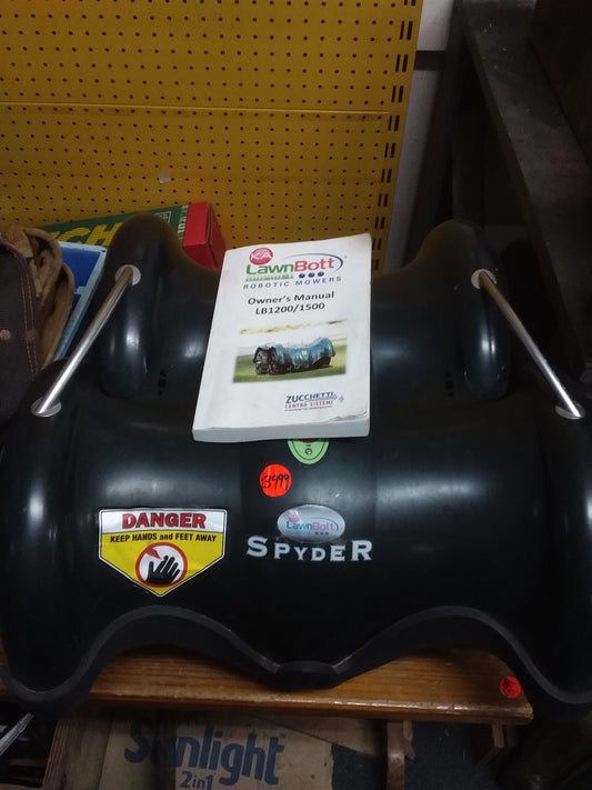 Secondhand Lawnbott Spyder LB1200 robotic lawnmower with owner's manual, available at Die Skatkis online store.