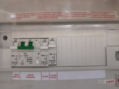 Installation-ready AllBro DB Box with essential electrical components and safety features.