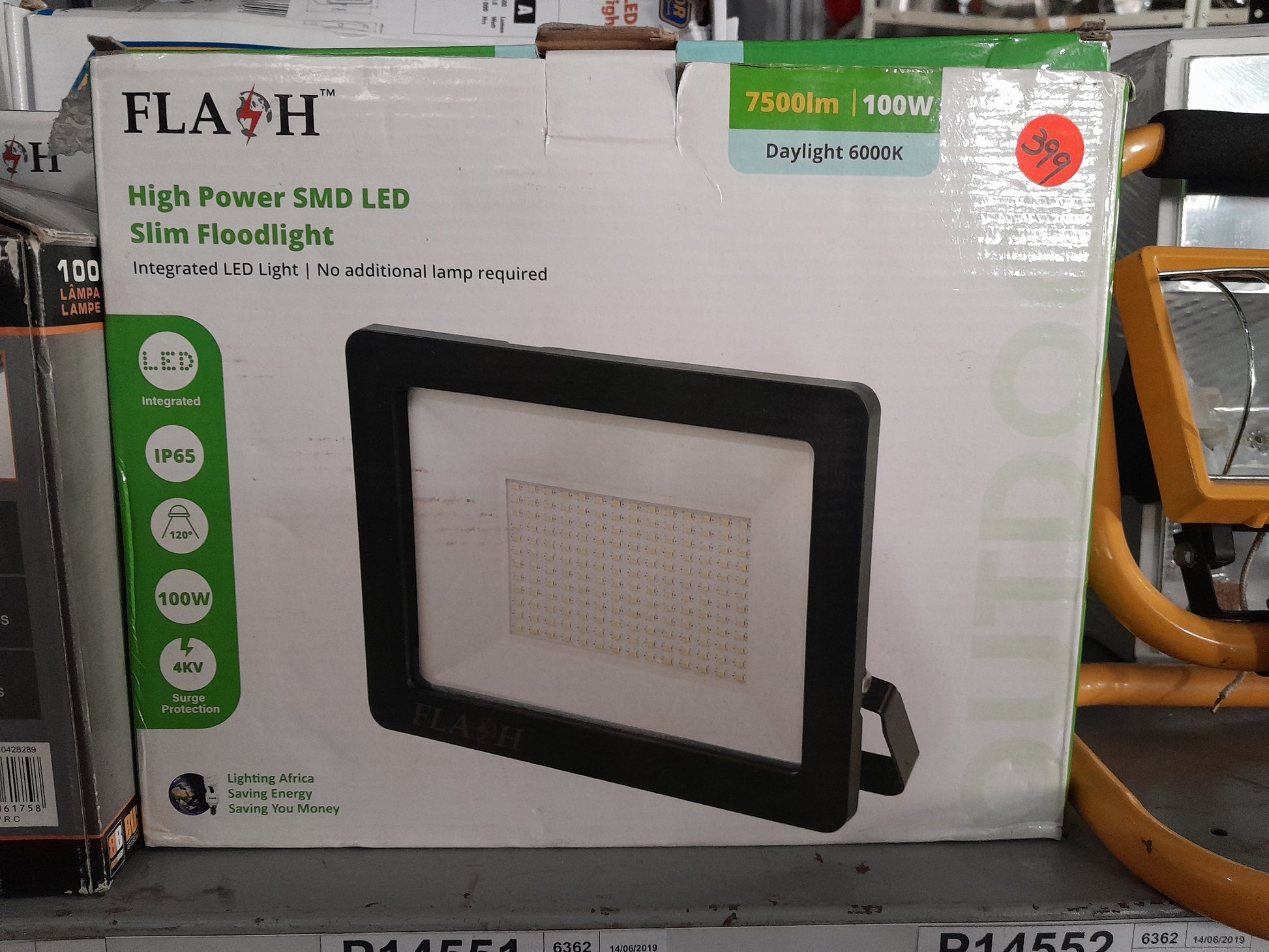 Versatile 100W Slim LED floodlight, providing bright light for various applications.