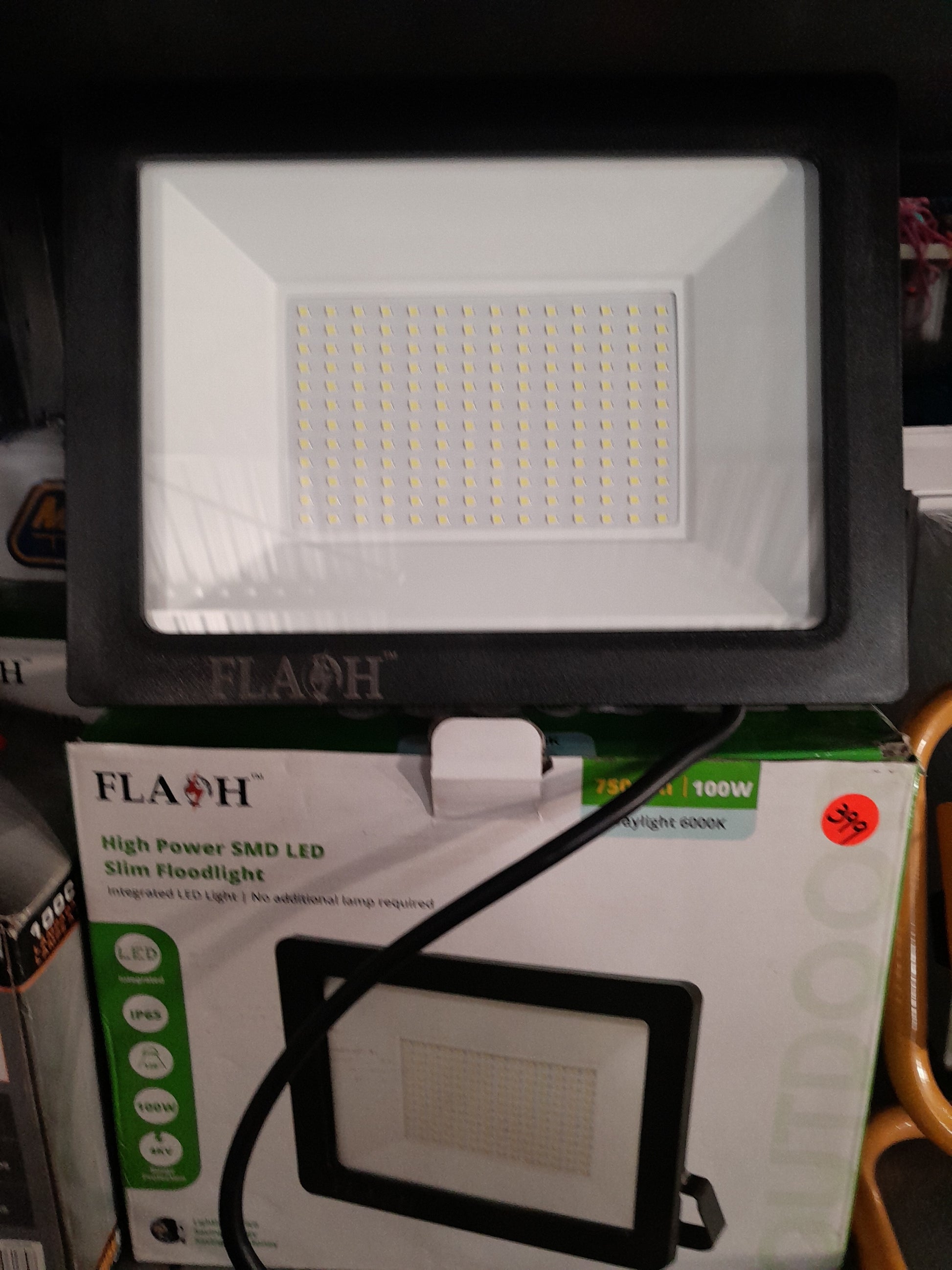 High power SMD LED floodlight, perfect for illuminating gardens and outdoor spaces.
