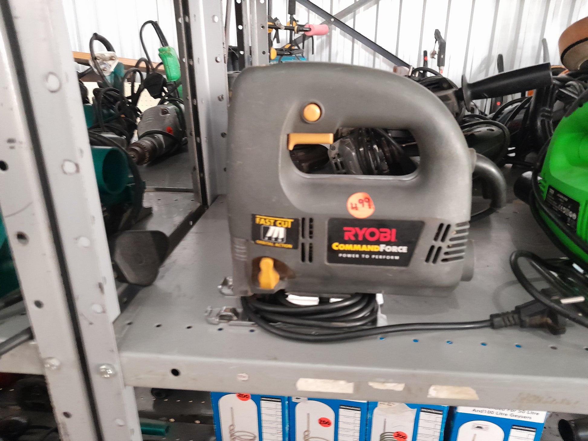 Used Ryobi Command Force jigsaw available for sale in Die Skatkis secondhand store.