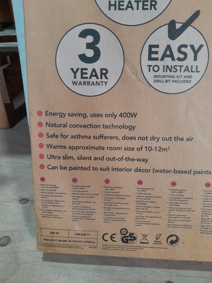 Econo-Heat Wall Panel Heater designed for energy efficiency and safe use around children and pets.