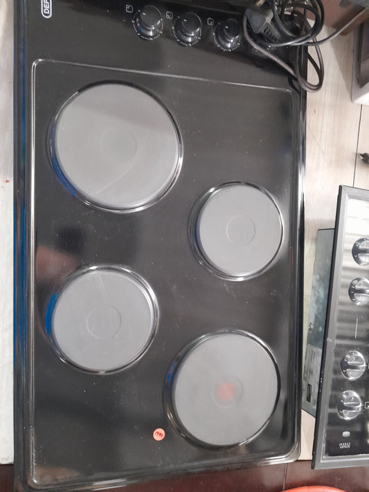 Defy DHD332 electric hob showing four heating plates and user-friendly controls for efficient cooking.