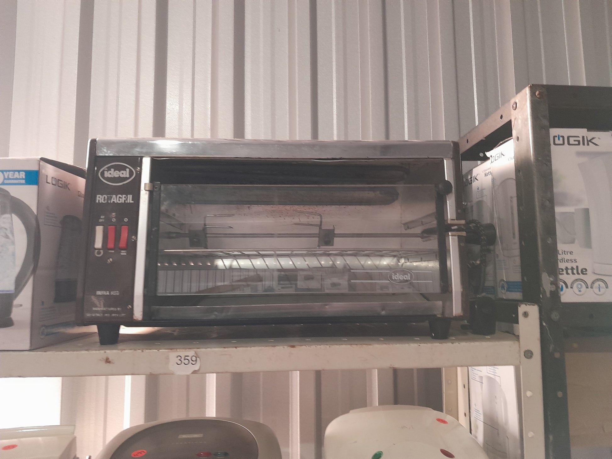 Ideal Rotagril Rotisserie appliance for grilling whole chickens and meats.