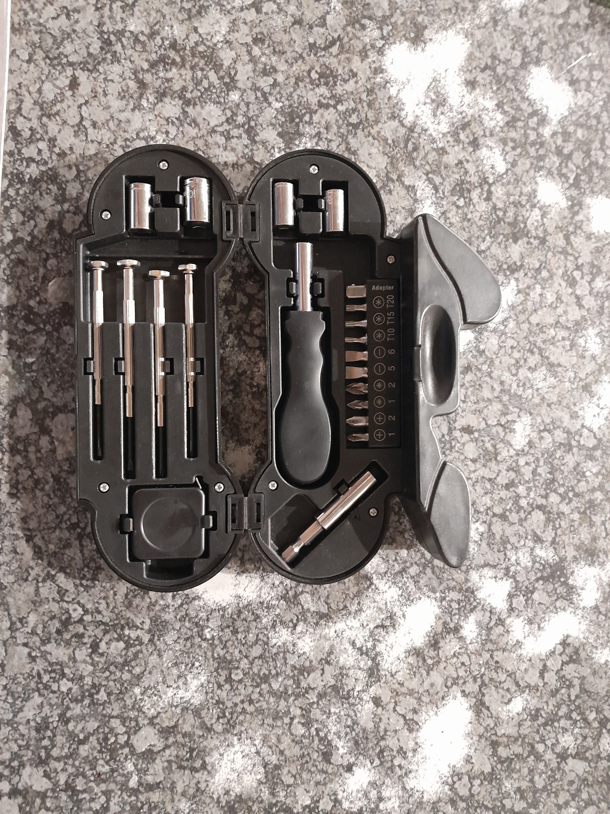 Versatile toolset designed for motorcyclists, featuring essential tools for basic repairs.
