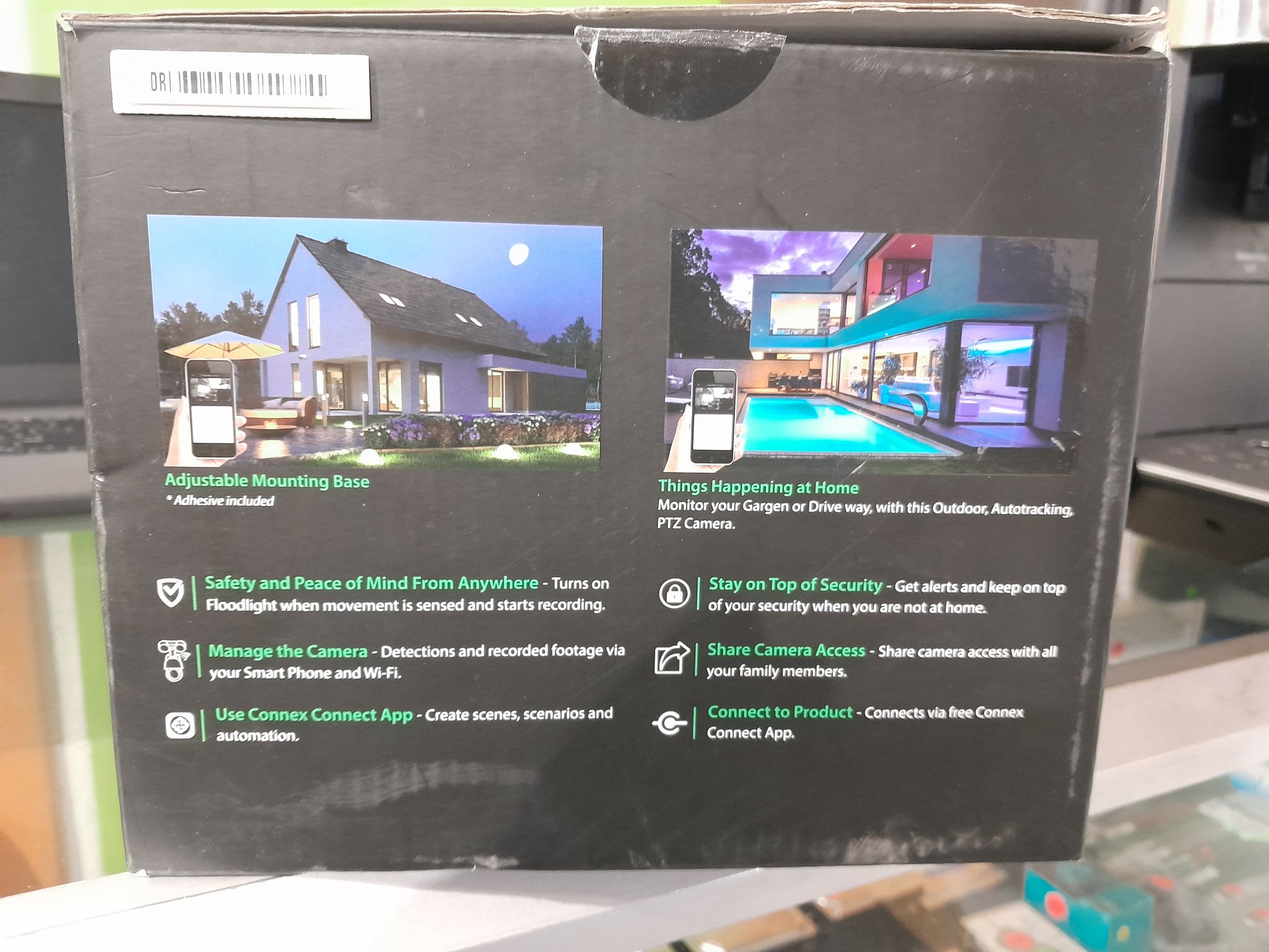 Night vision capabilities of Connex Smart 1080p PTZ camera for enhanced security.
