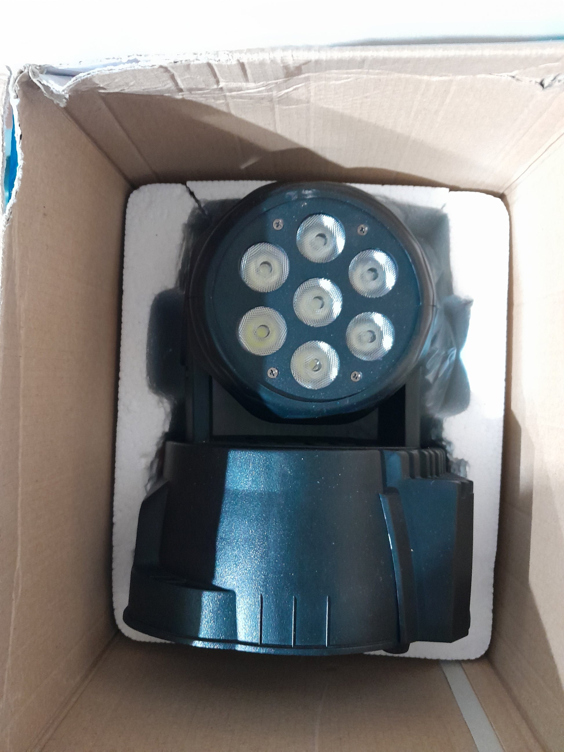 Mini-LED moving head light designed for disco and parties, featuring 150W power and pan & tilt functions.