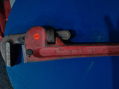 Sturdy 36-inch heavy duty pipe wrench, suitable for various plumbing applications.