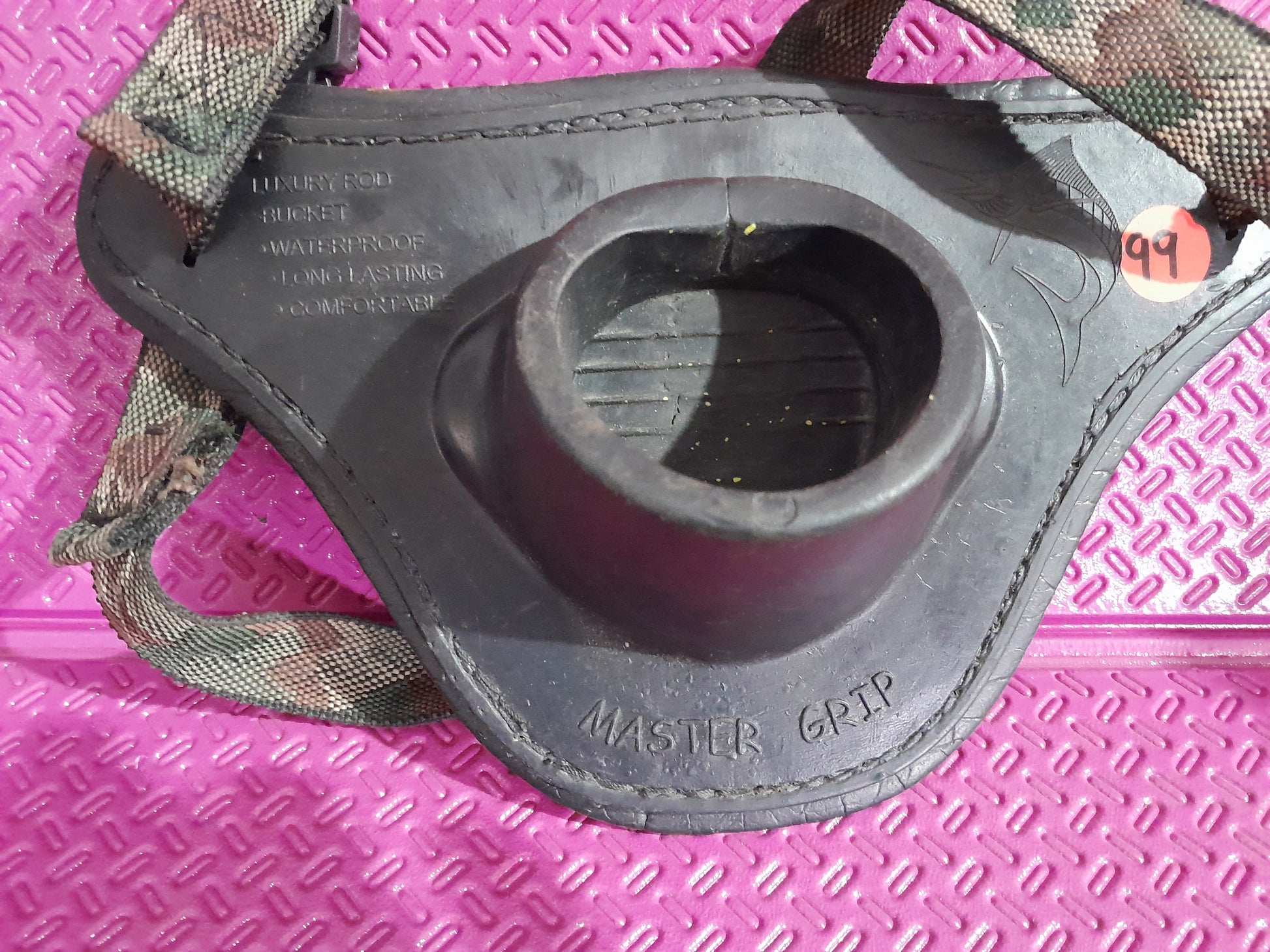 Mastergrip Rod Bucket featuring adjustable straps for secure rod management during fishing.