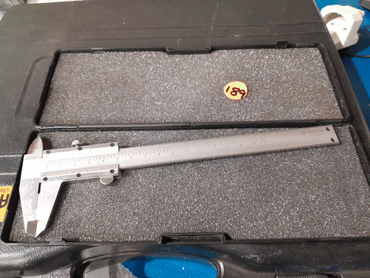 Tactix Vernier Caliper shown in a protective case, ideal for precise measurements.
