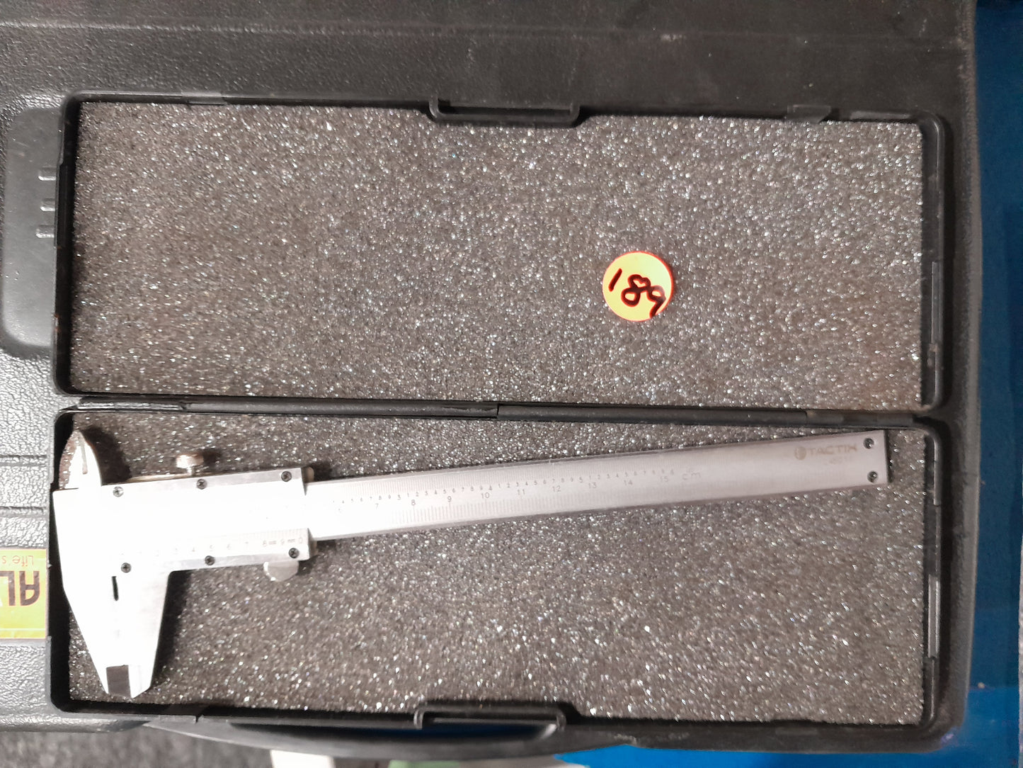 Tactix Vernier Caliper, a reliable measuring tool for engineers and hobbyists, stored in a compact case.