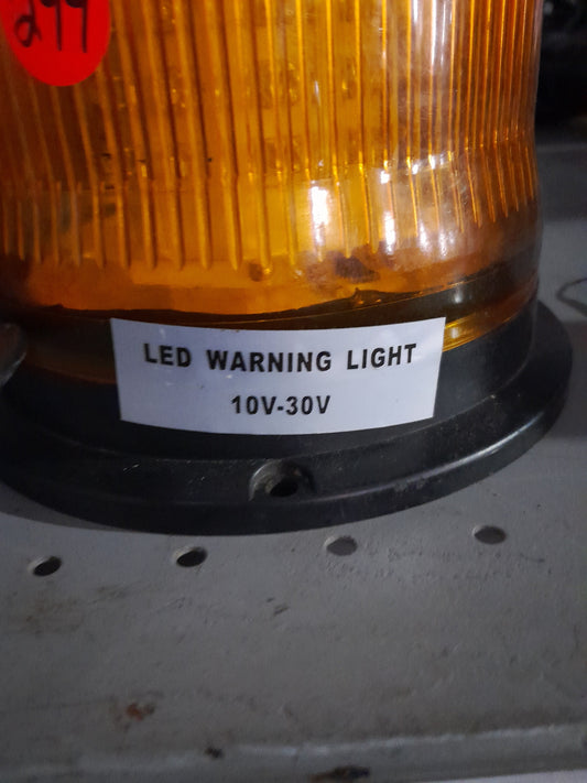Bright orange LED warning light for emergency vehicles, operating between 10V-30V.