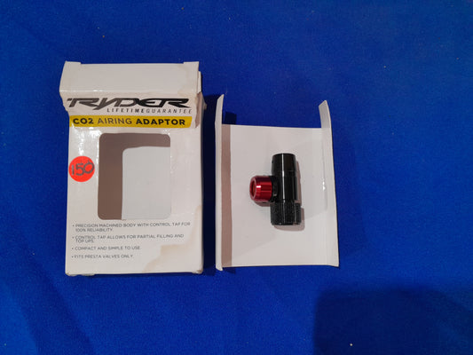 Ryder CO2 Airing Adapter with machined alloy body for reliable tire inflation.