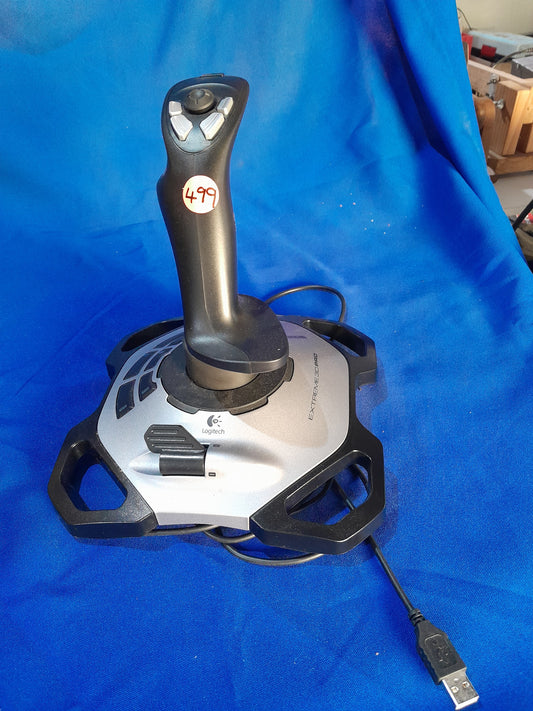 Logitech Extreme 3D Pro Joystick for flight simulators, featuring precision controls, available at Die Skatkis.