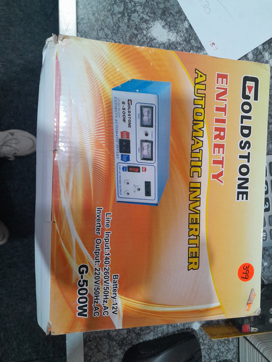 Golstone G-500W Entirety Automatic Inverter box showcasing specifications and features.