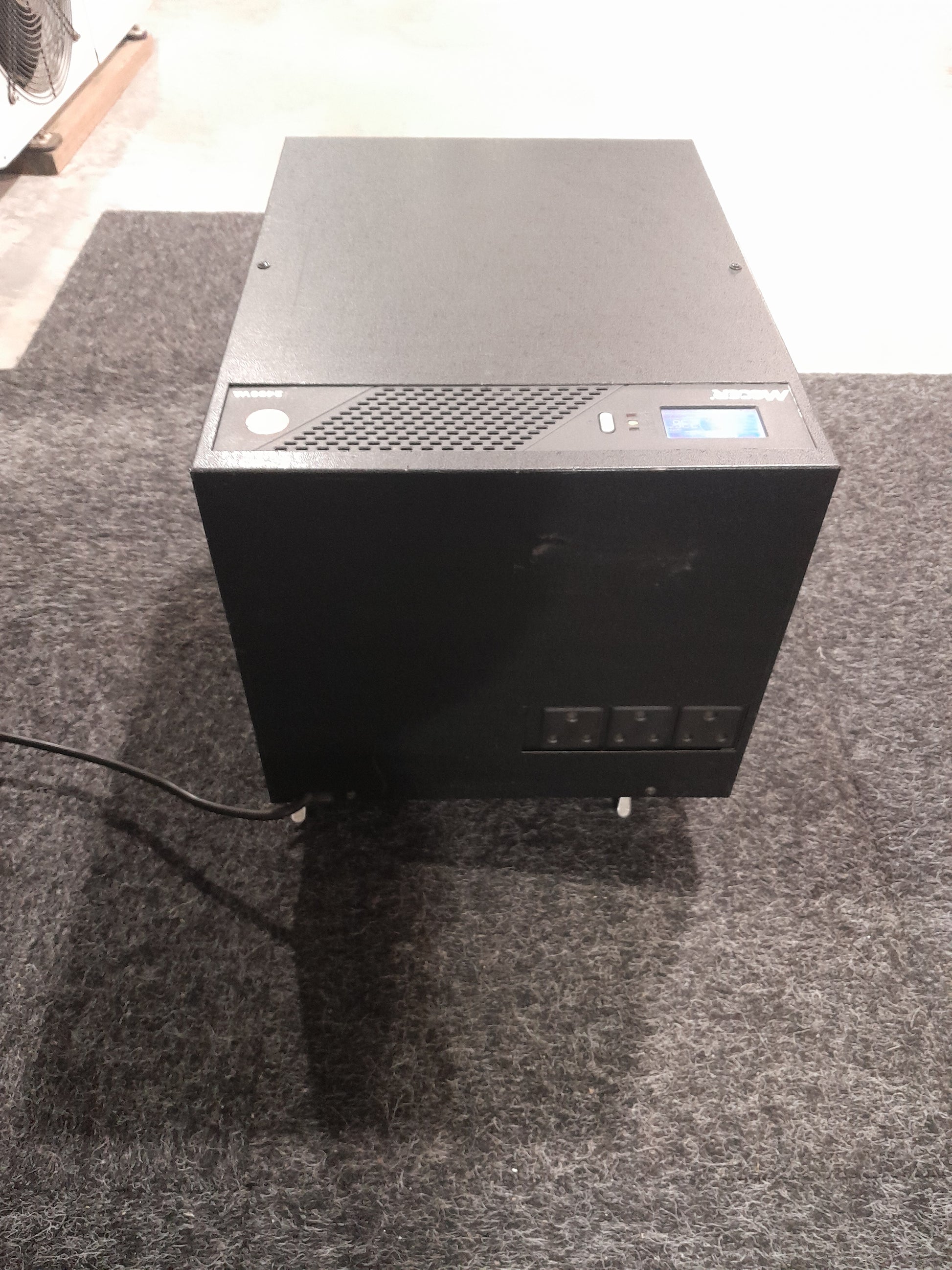 Compact Mecer 2.4 KVA inverter featuring a durable casing and easy-to-read LCD display.