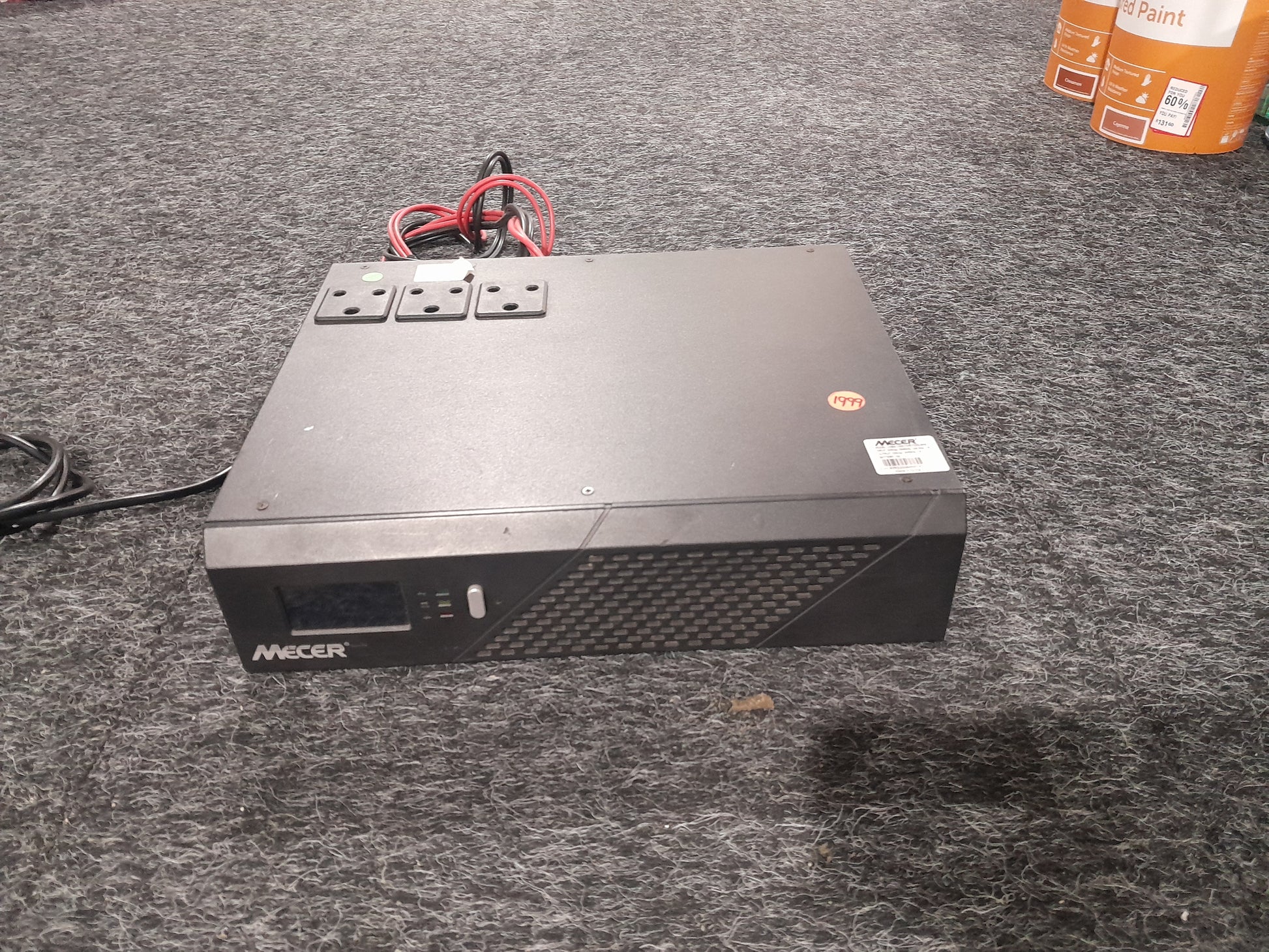 Mecer 1200 VA inverter with multiple outlets, ideal for power backup during outages.