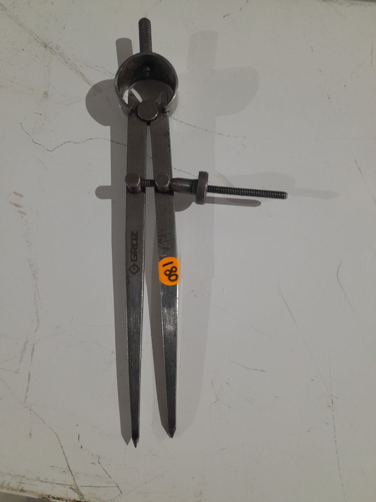 Groz 150mm spring divider caliper, ideal for precise measurements and marking in metalworking.