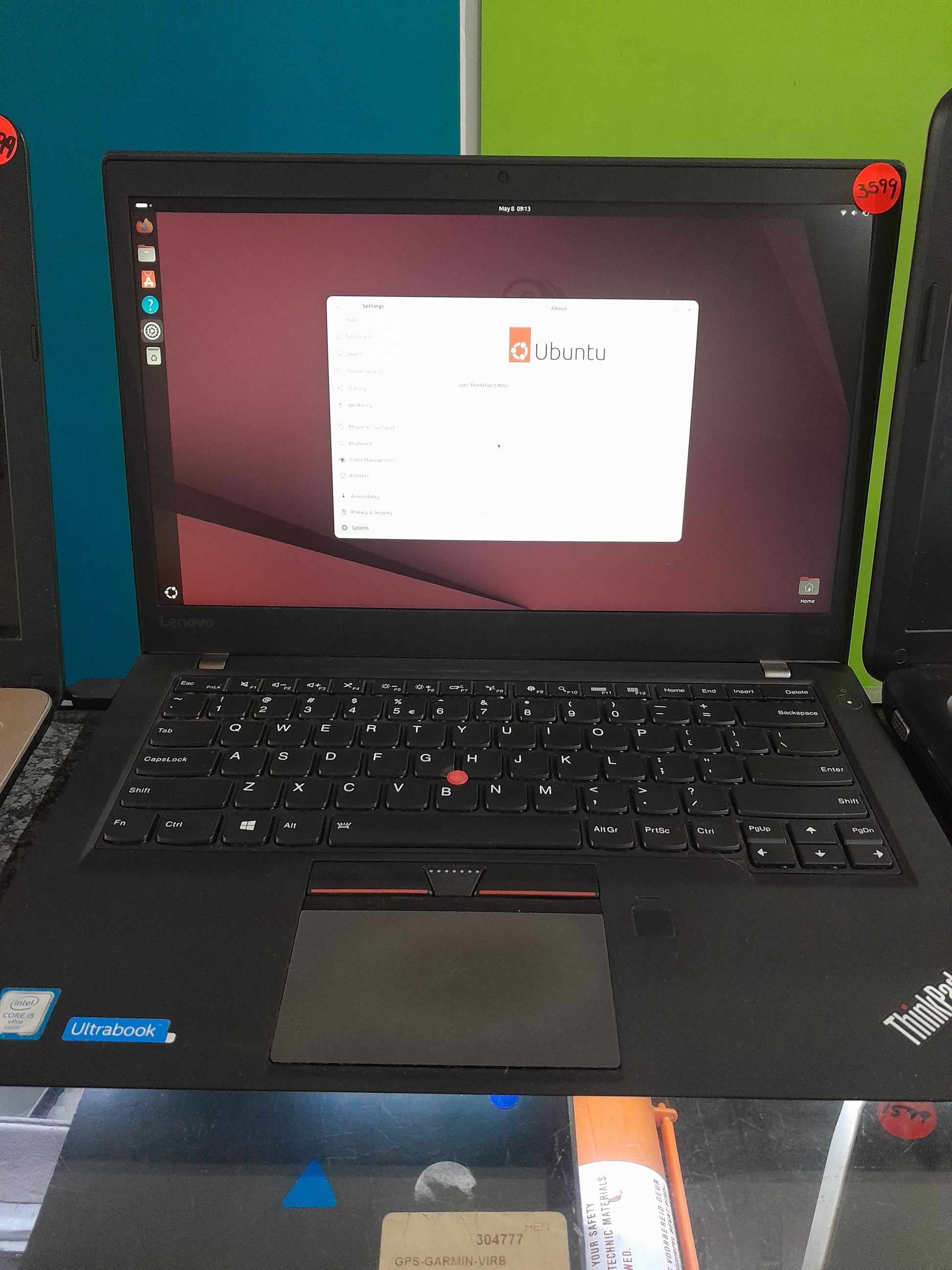 Lenovo Thinkpad i5 laptop with 12GB RAM, 512GB disk, running Ubuntu 64-bit, in excellent condition.