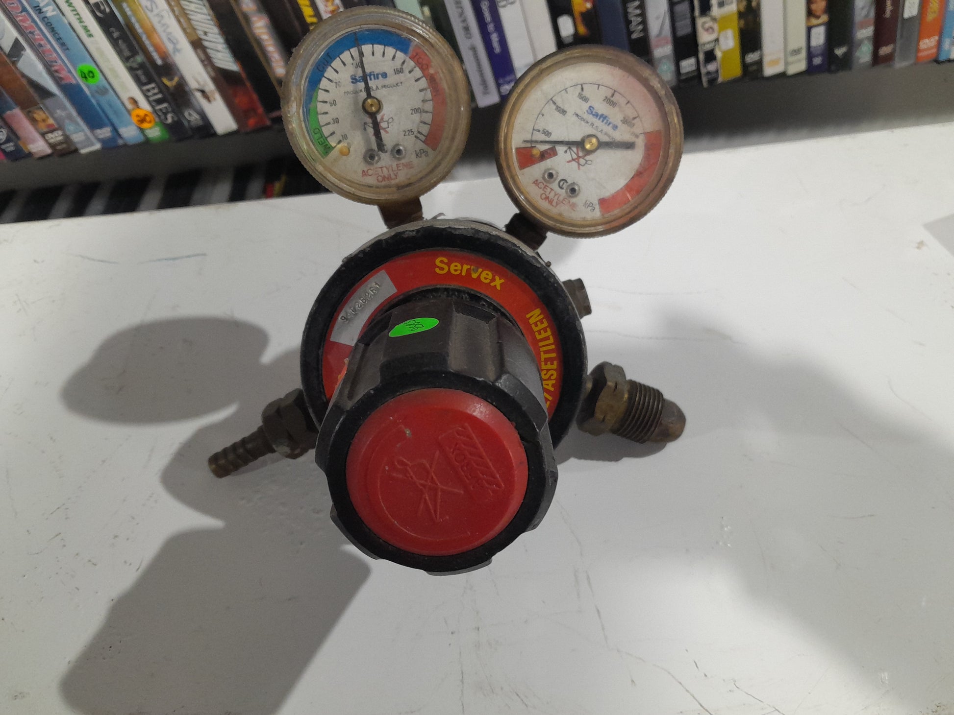 Sevex MK4 dual pressure regulator featuring gauges for CO2 and acetylene gas control.