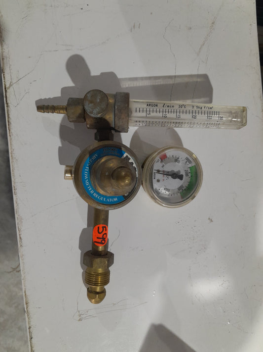 Matweld argon gas flow meter regulator showing pressure gauge and flow indicator.
