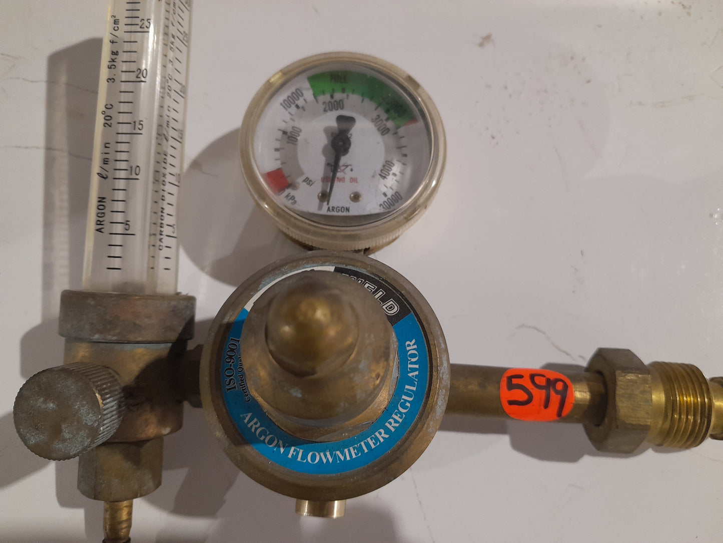 Matweld argon gas flow meter regulator perfect for welding applications, featured in secondhand store.
