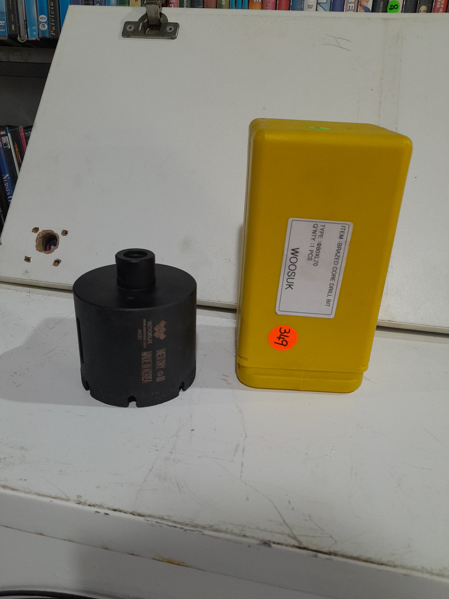 Woosuk 80mm diamond core drill with protective case, perfect for home improvement projects.