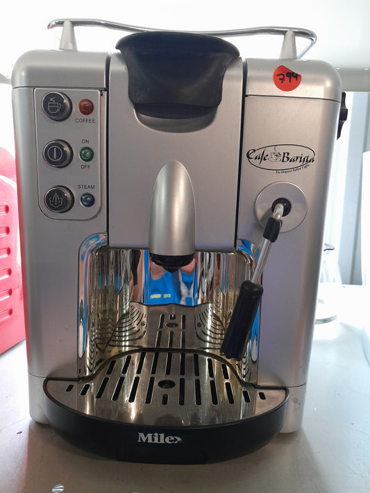 Milex Cafe Barista Coffee Machine with 1.7L water and 700ml milk reservoirs for convenient brewing.