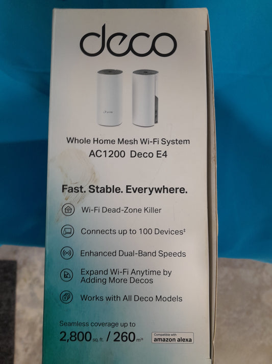 Whole Home Mesh Wi-Fi system by TP-Link, easy setup, seamless roaming, and parental controls for modern homes.