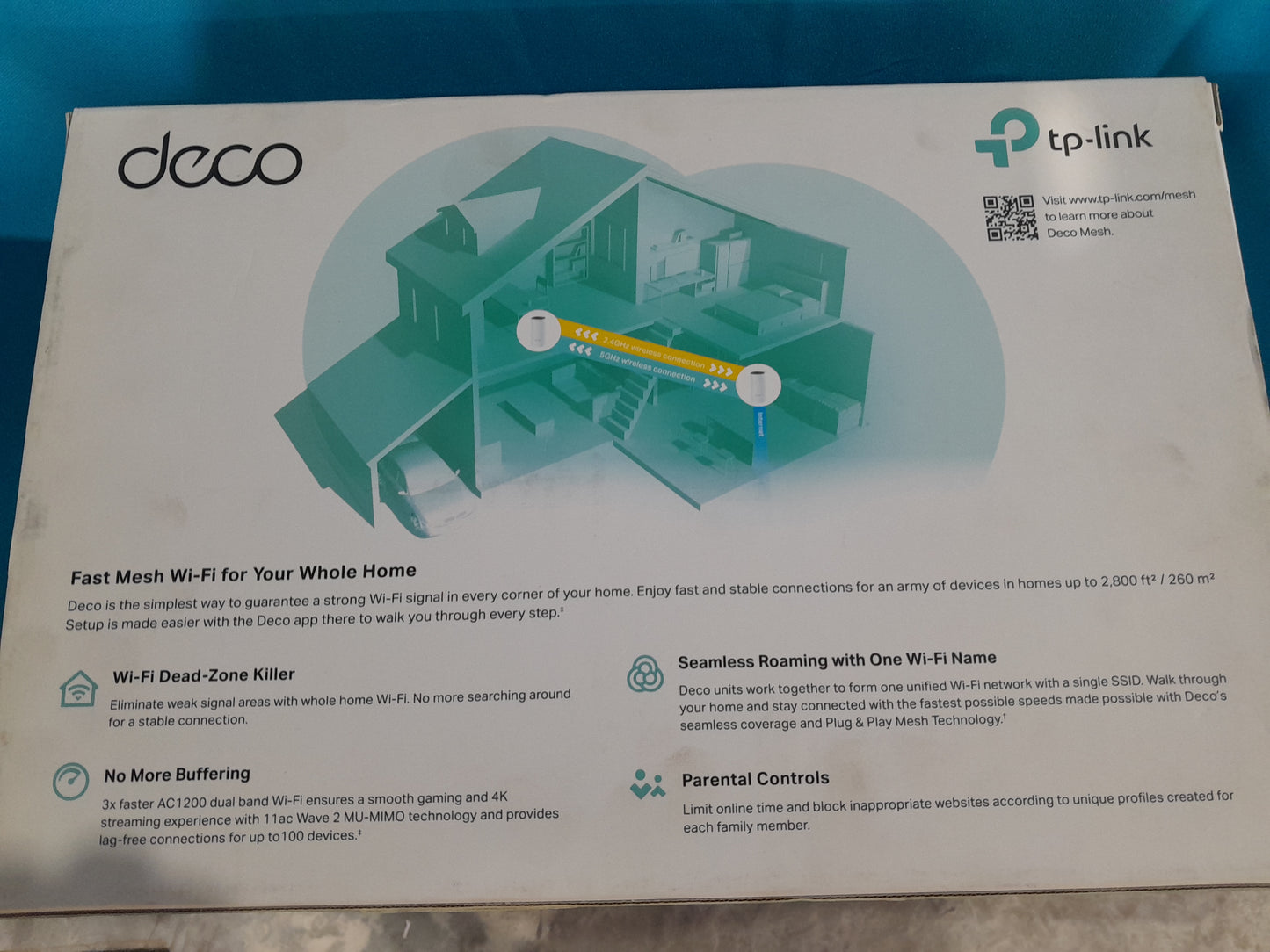 AC1200 TP-Link Deco Mesh Wi-Fi System, perfect for eliminating dead zones and enhancing internet speeds.
