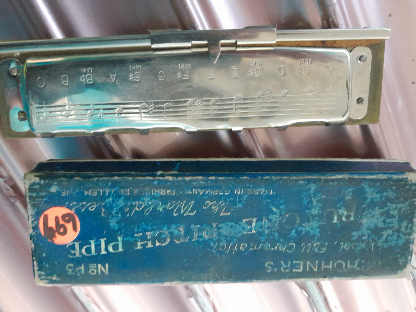 Classic M. Hohner's Trutone Pitch Pipe, perfect for tuning vocals, dating back to the mid-20th century.