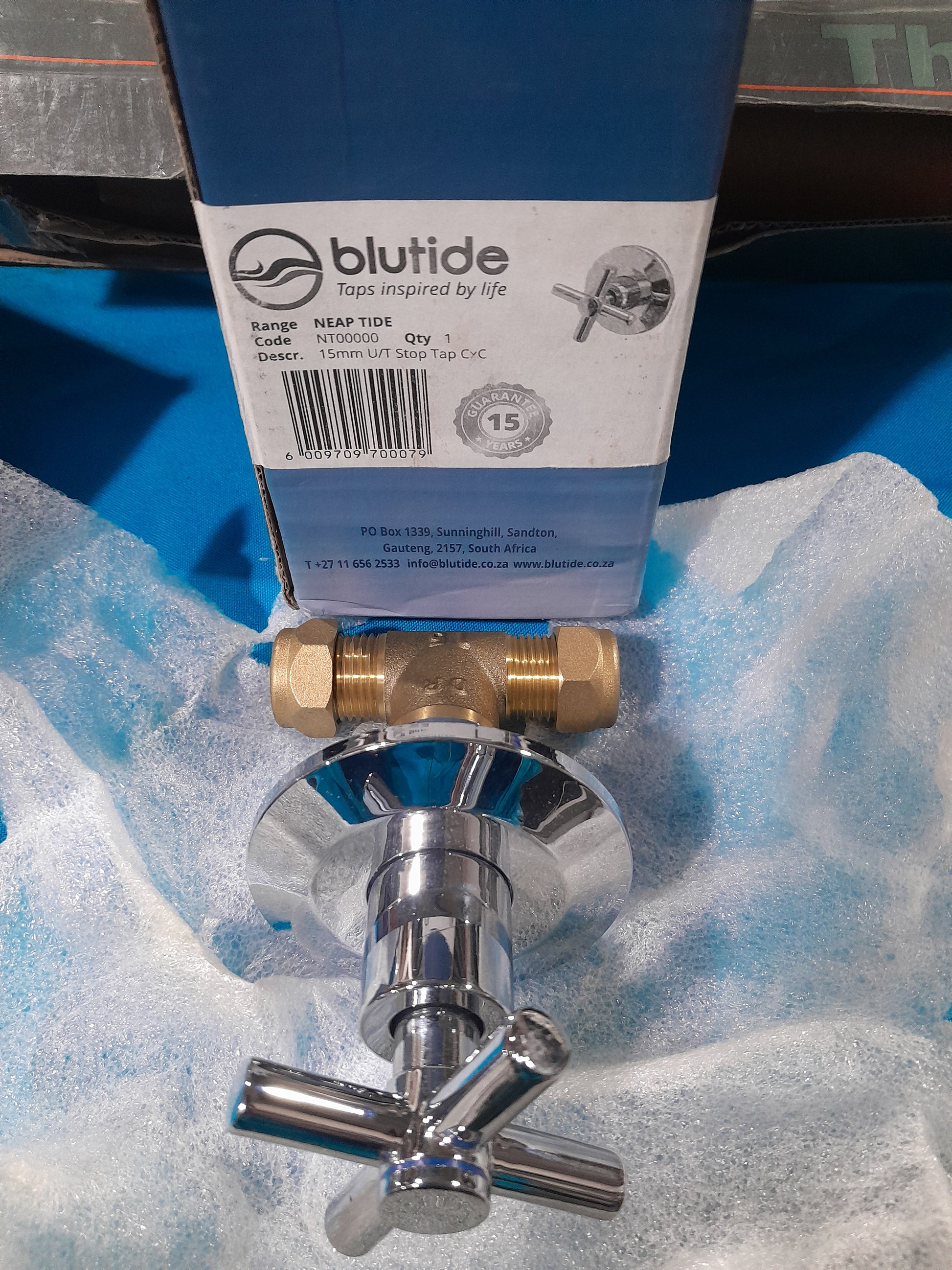 Neap Tide 15mm stop tap by Blutide, perfect for your plumbing needs.