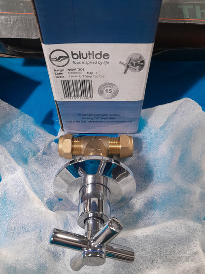 Neap Tide 15mm stop tap by Blutide, perfect for your plumbing needs.