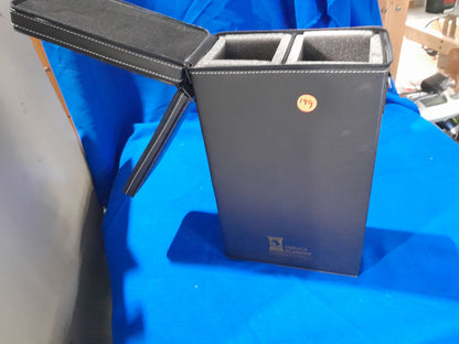 Premium double wine carrier featuring essential accessories for wine enjoyment, great for any celebration.